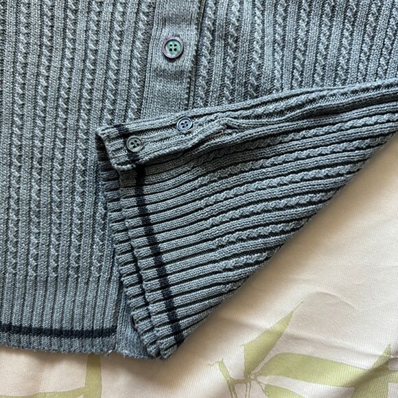 Thom Browne Grey Knitted Cropped Cardigan - Picture 6 of 9